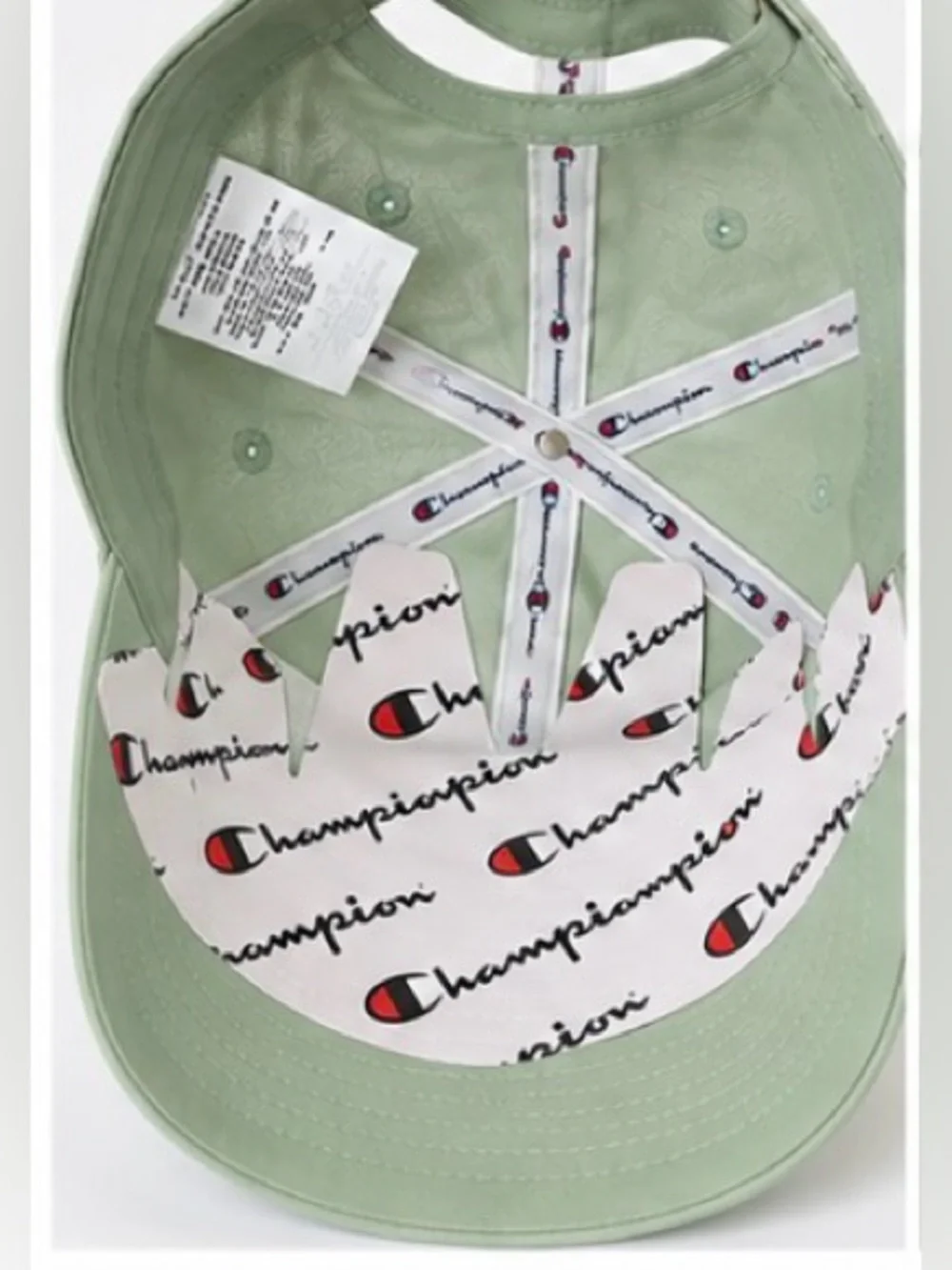 Champion womens Baseball Cap in Mint Green with Gold Buckle